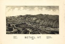 Bethel 1886 Bird's Eye View 24x35, Bethel 1886 Bird's Eye View